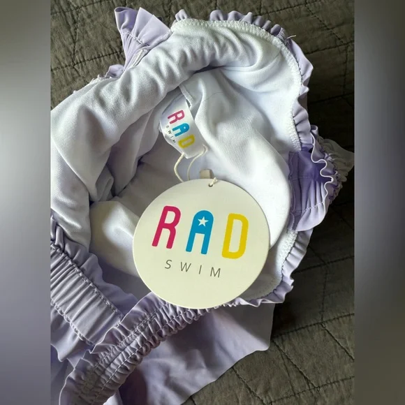 NWT Rad Swimwear Saidee Lilac Smocked Peplum Tankini Bathing Suit Top M Bottom L - Picture 6 of 15